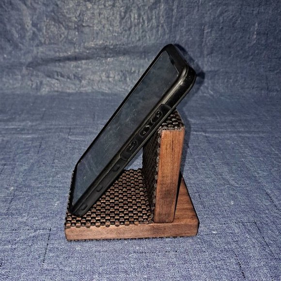 "New" Handmade Wood Desk/Tabletop Holder for Any Cell Phone Video Chat / Bedside - Picture 4 of 12